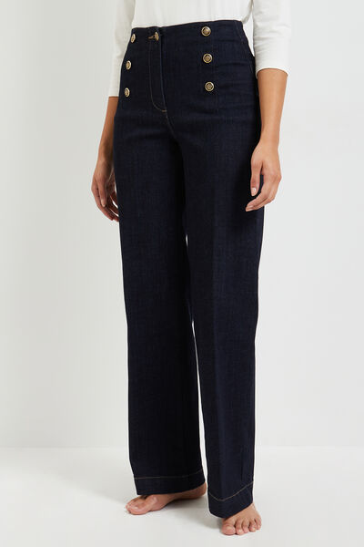 Jean flare marin femme