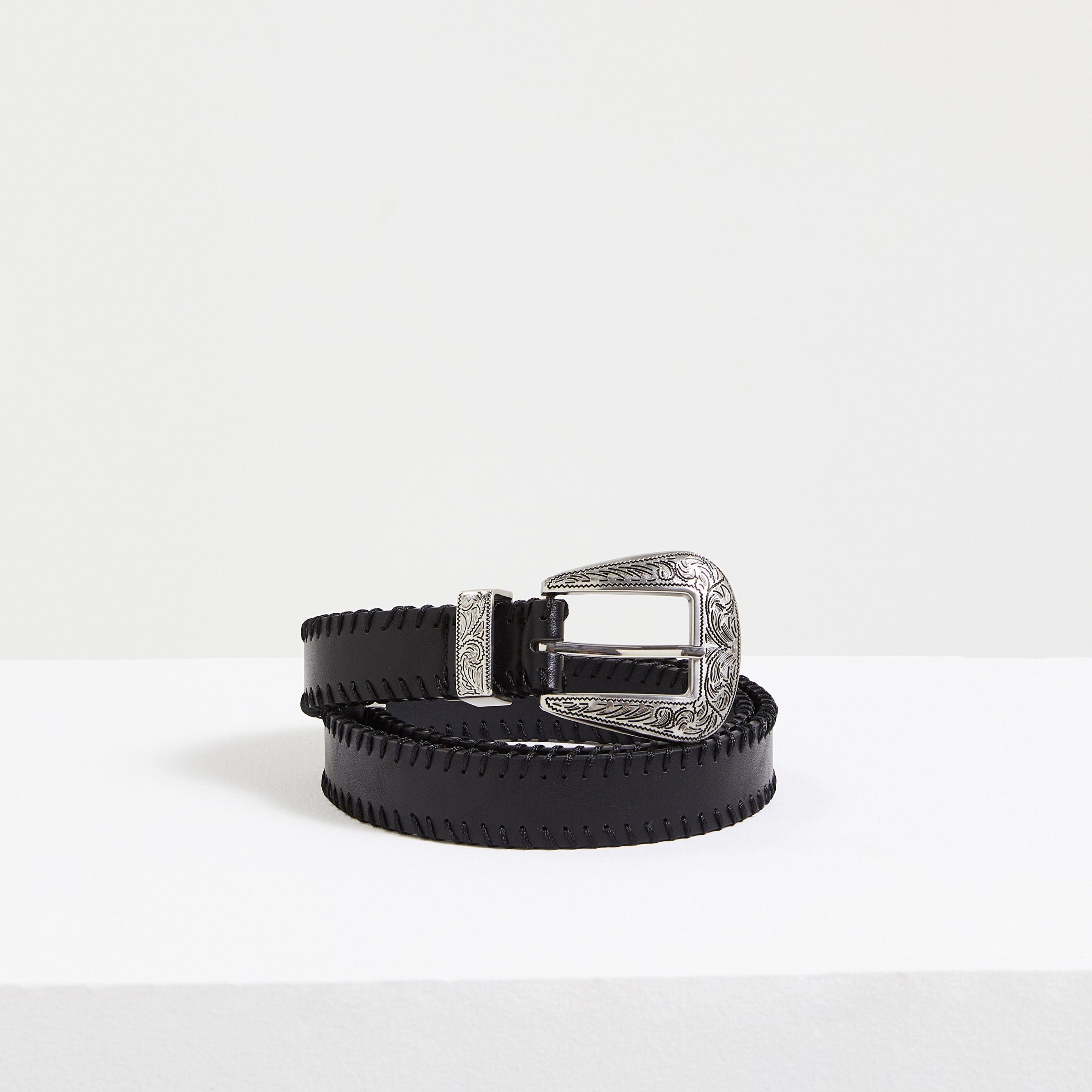 Ceinture noir best sale boucle argent femme