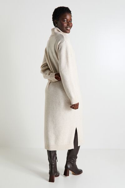 Robe pull col roulé femme