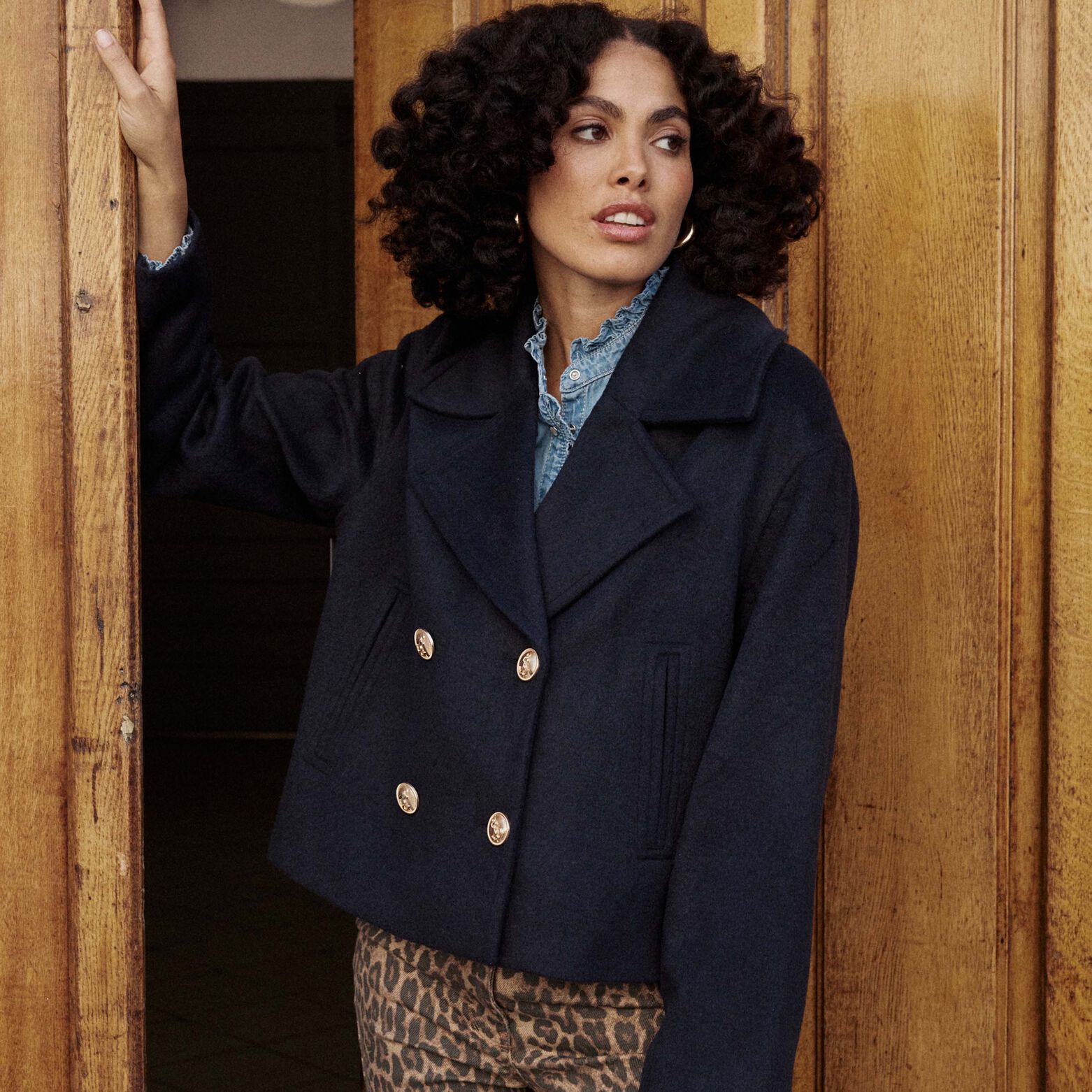 Caban court femme