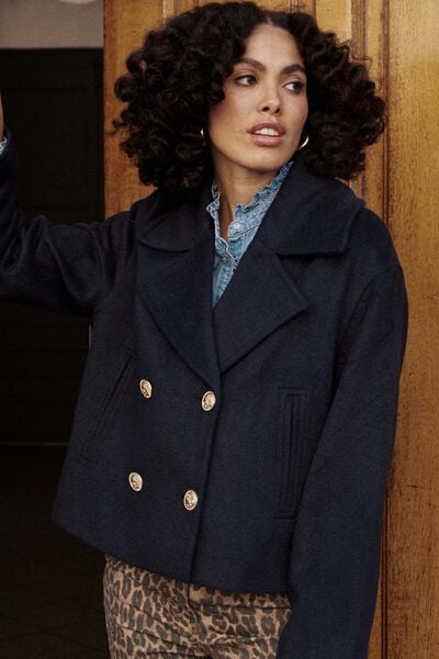Caban court femme