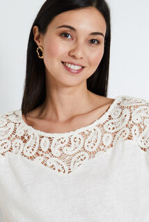 Tshirt détails crochet femme