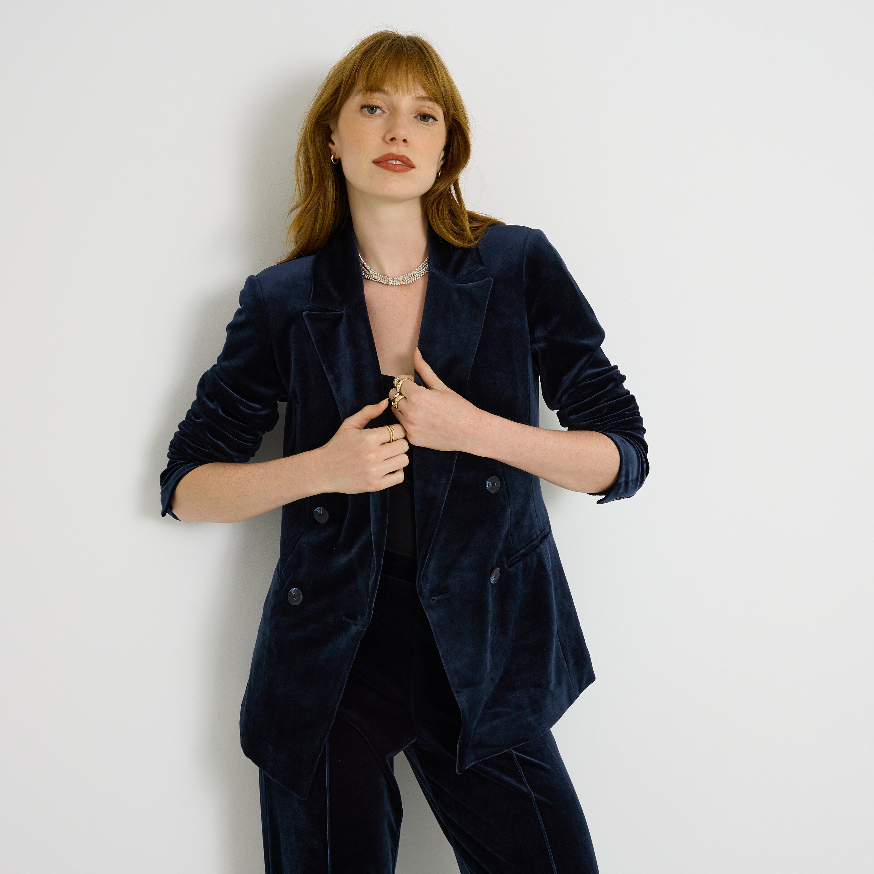 Veste blazer velours femme