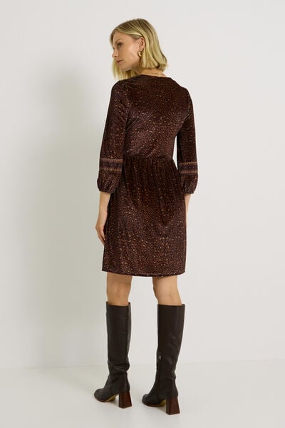 Robe en velours imprimé léopard