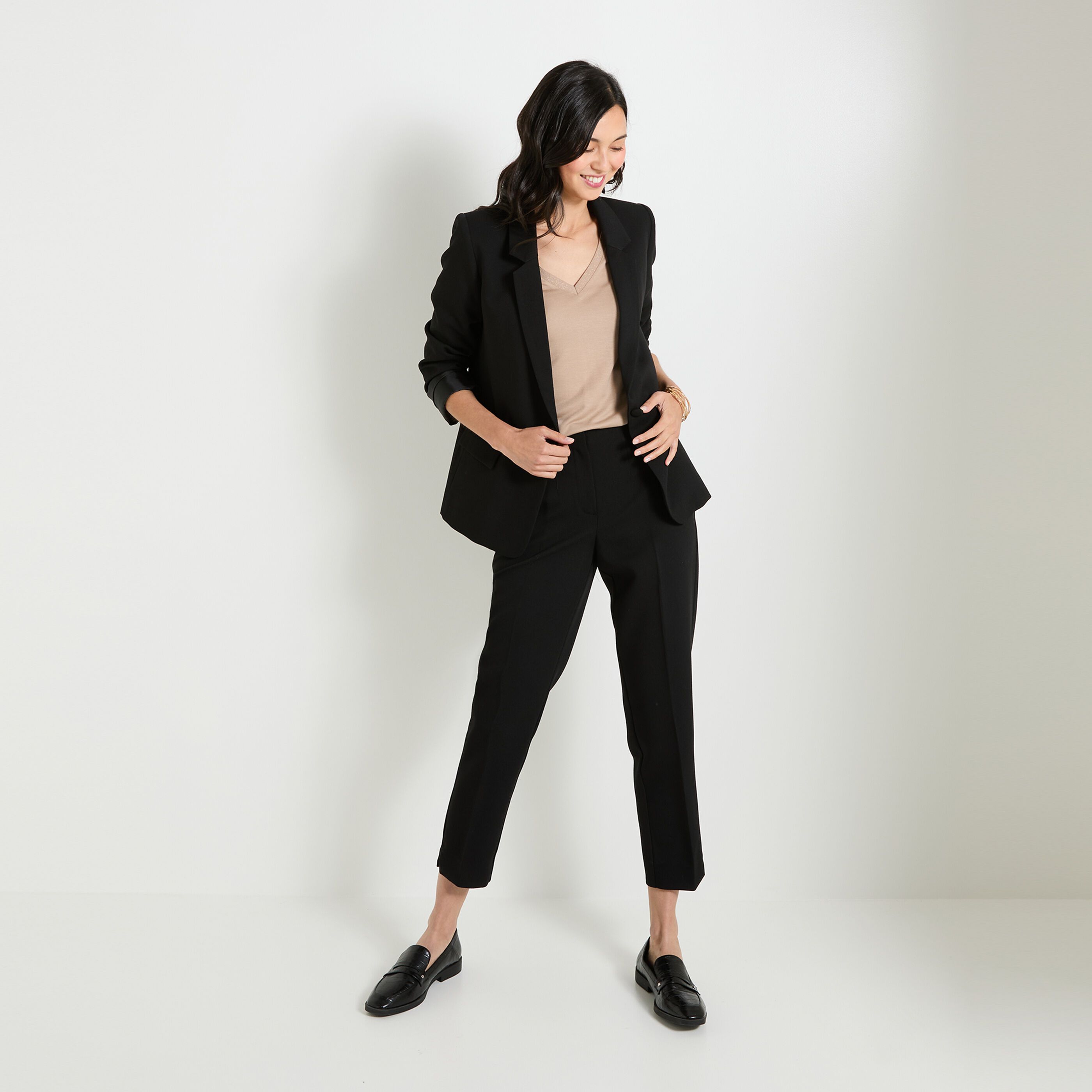 Pantalon taille haute femme