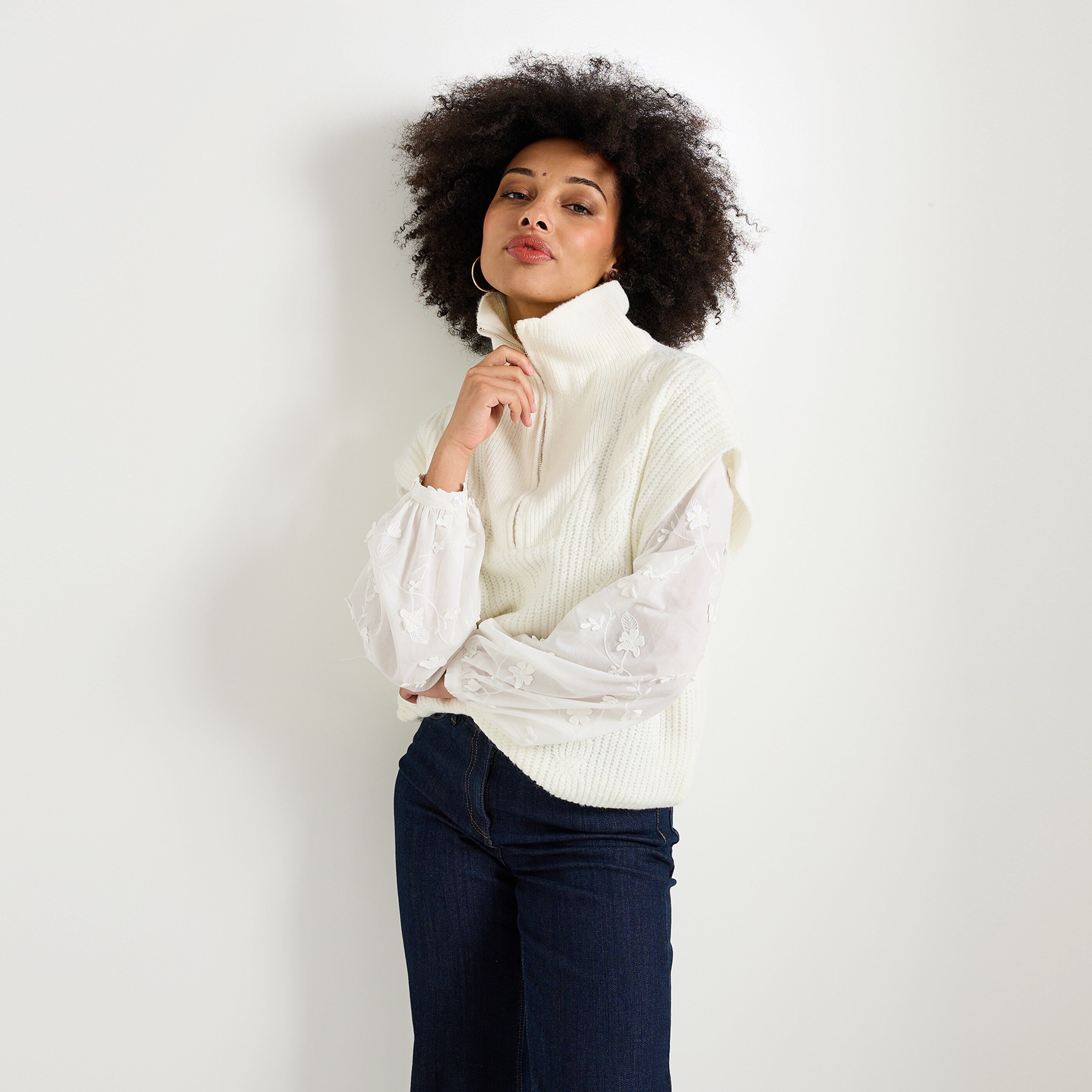 Pull sans manche femme