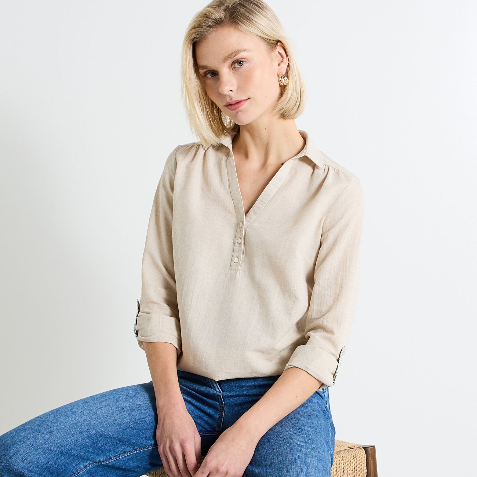 Blouse col chemise femme