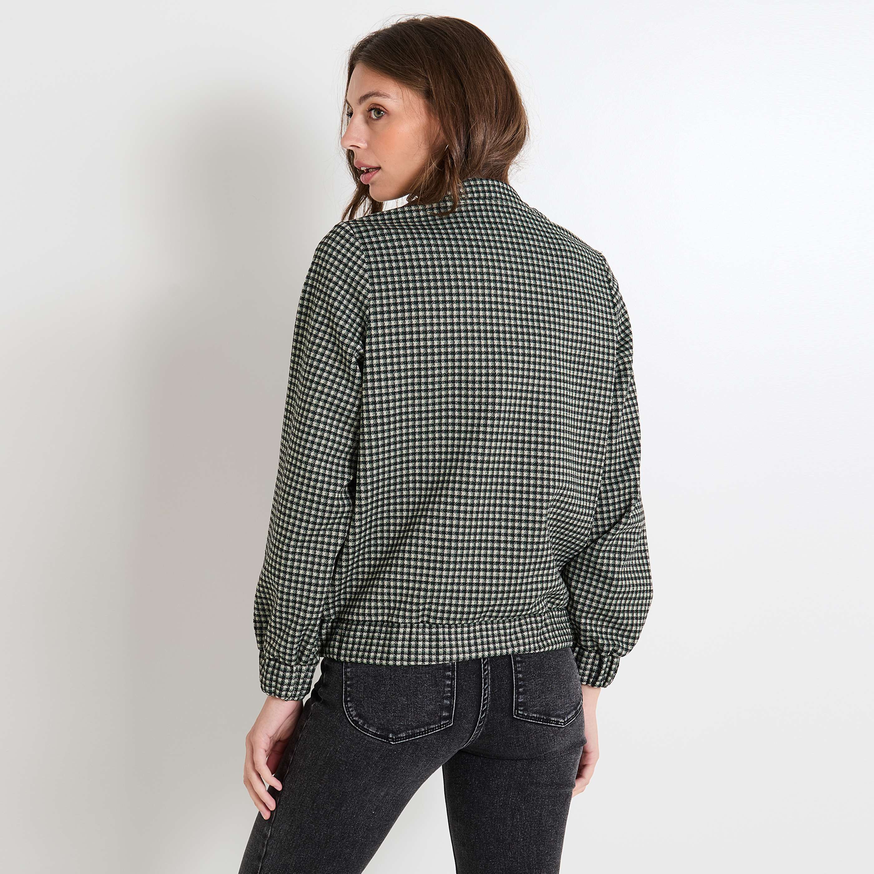 Blouson a carreaux femme VERT Graindemalice