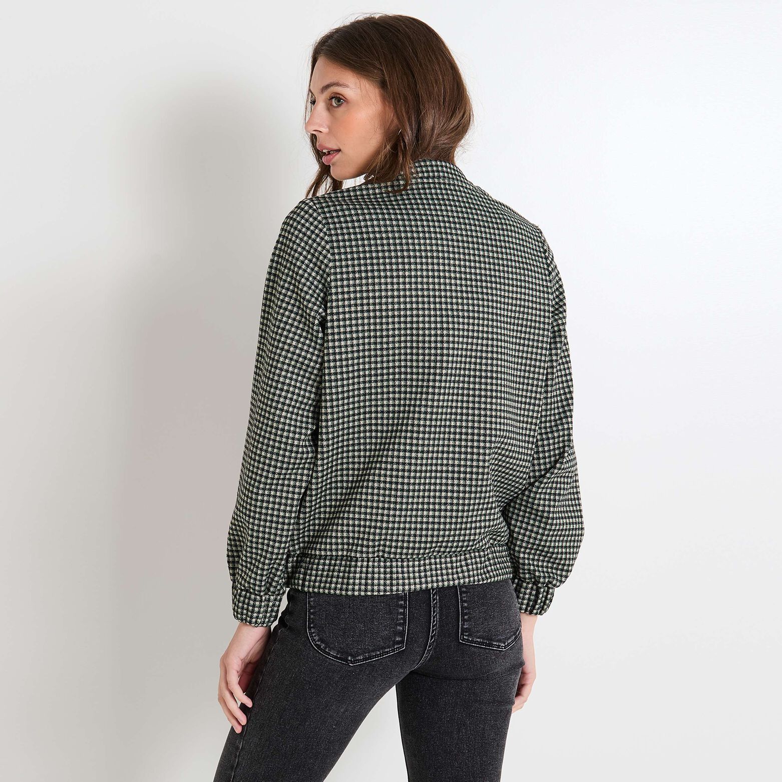 Blouson à carreaux femme