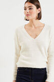 Pull fluffy col V femme