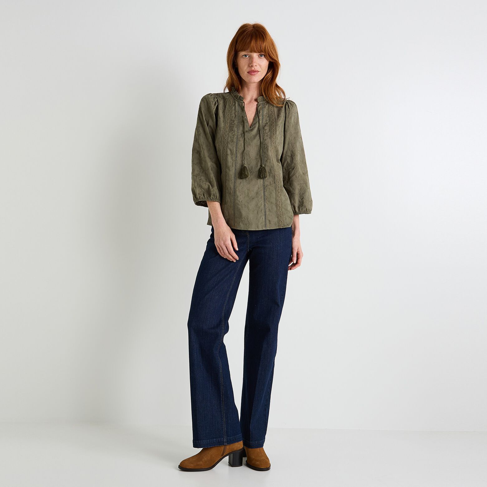 Blouse brodée femme