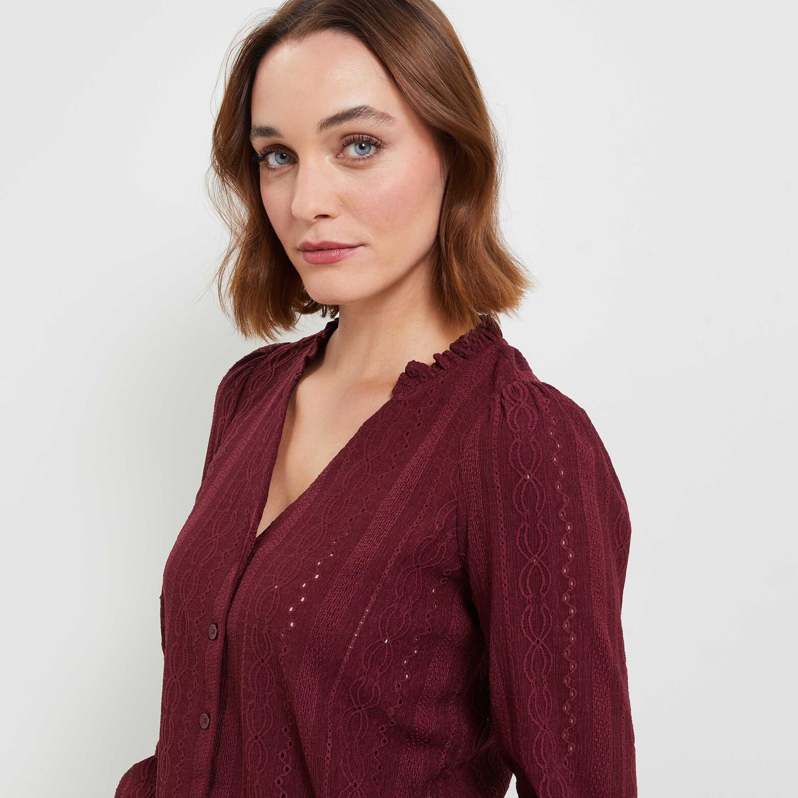 T-shirt col victorien femme