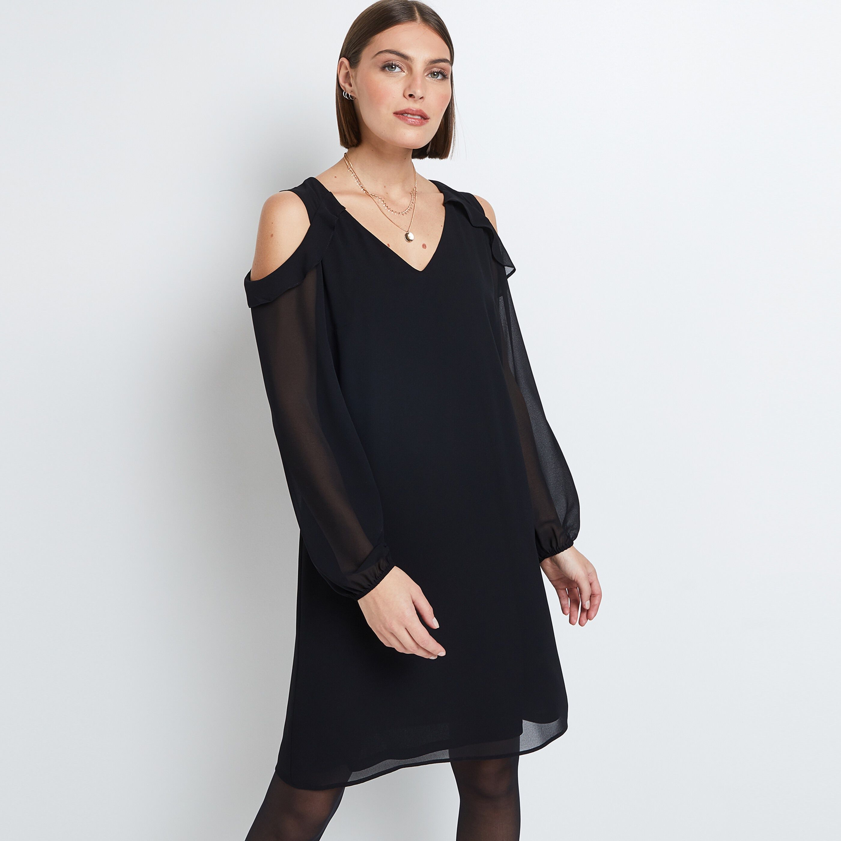 Robe fluide noire femme Graindemalice