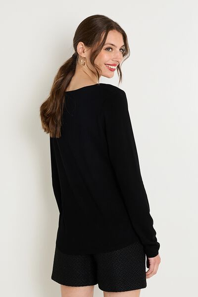 Pull col V femme