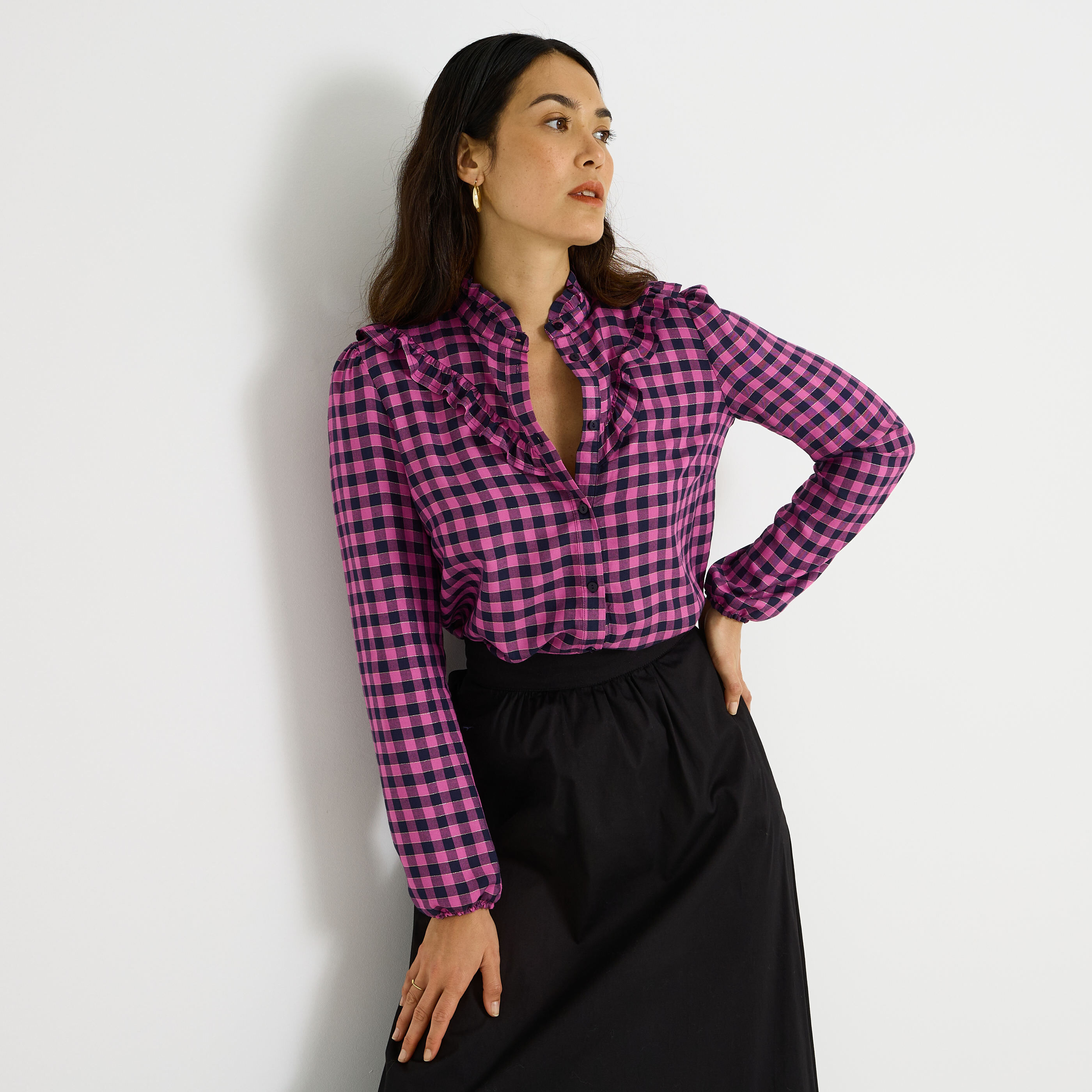 Chemise imprim&eacute; vichy femme