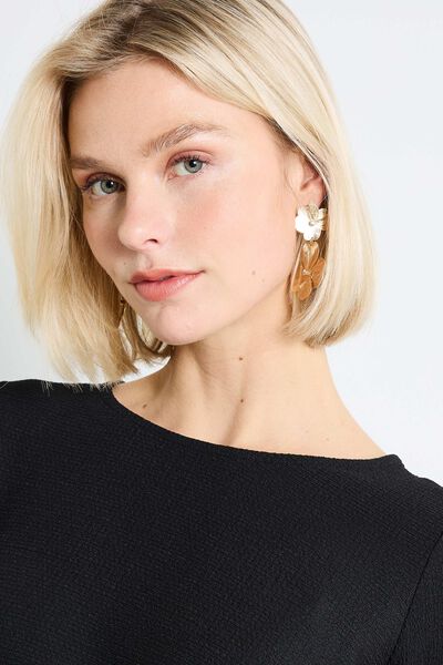 Boucles d'oreilles double fleurs