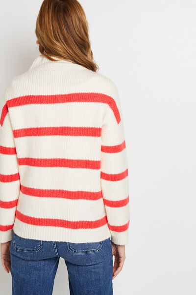Pull rayé col camionneur femme