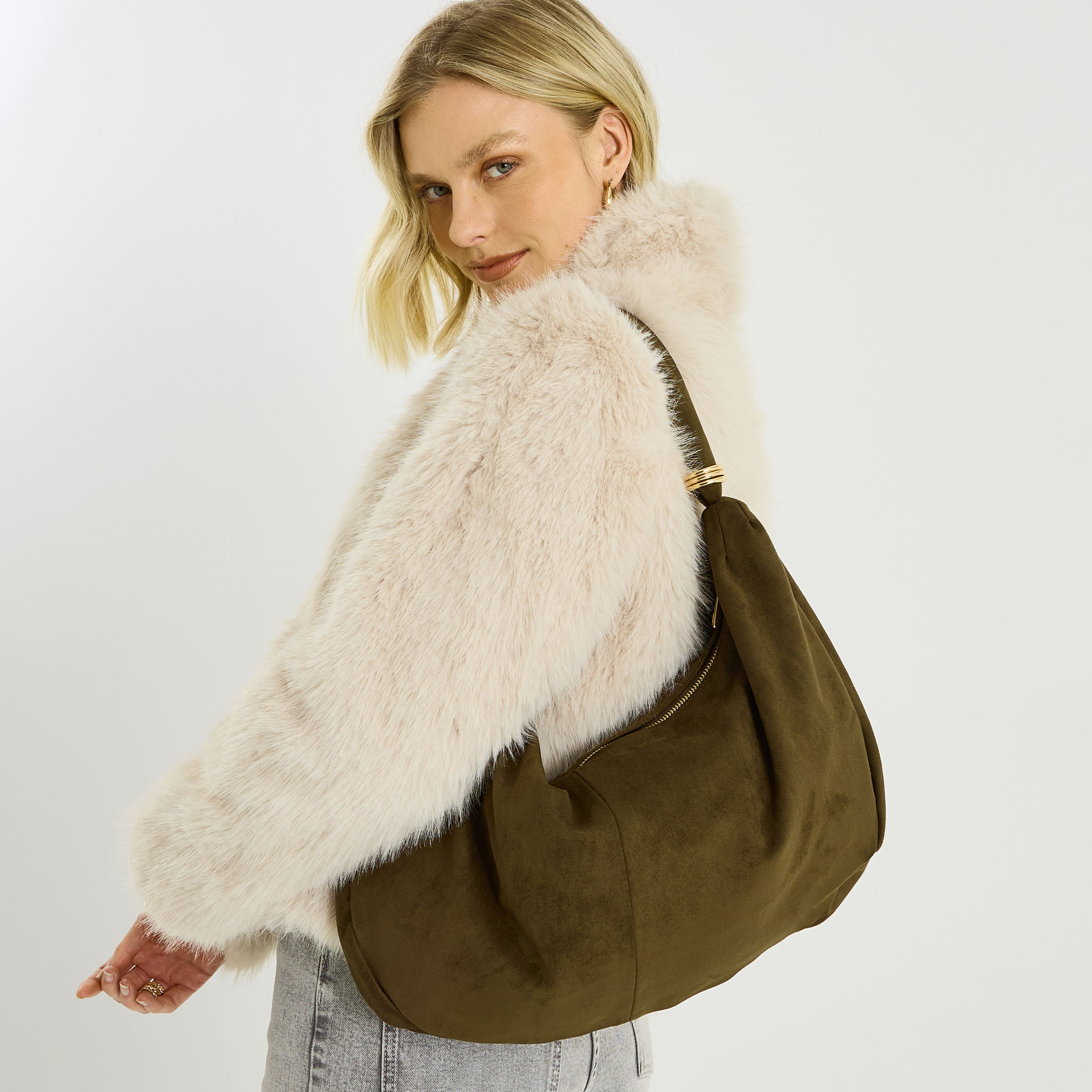 Sac port&eacute; &eacute;paule avec anneaux femme