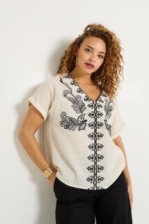 Blouse col V femme