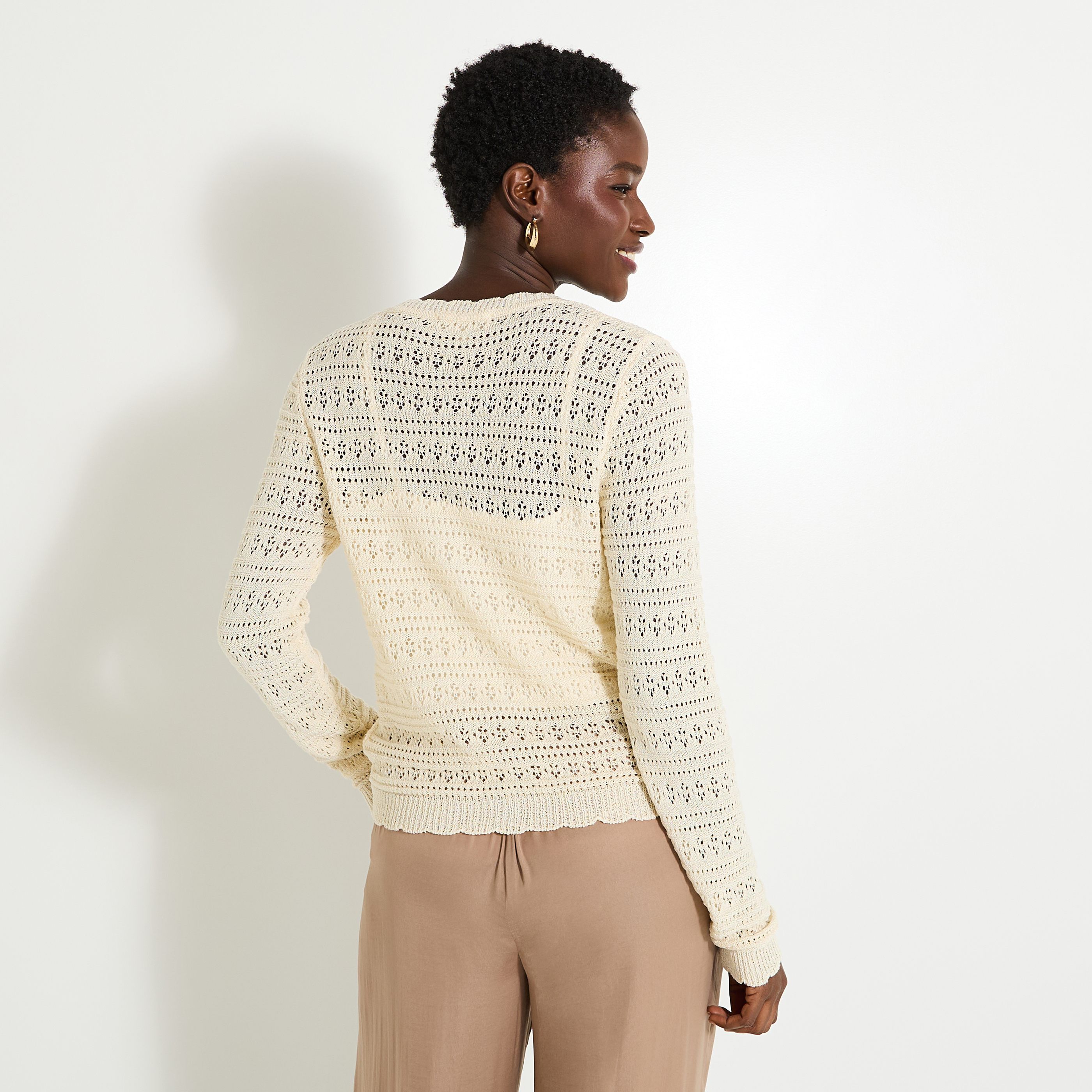 Gilet col rond femme