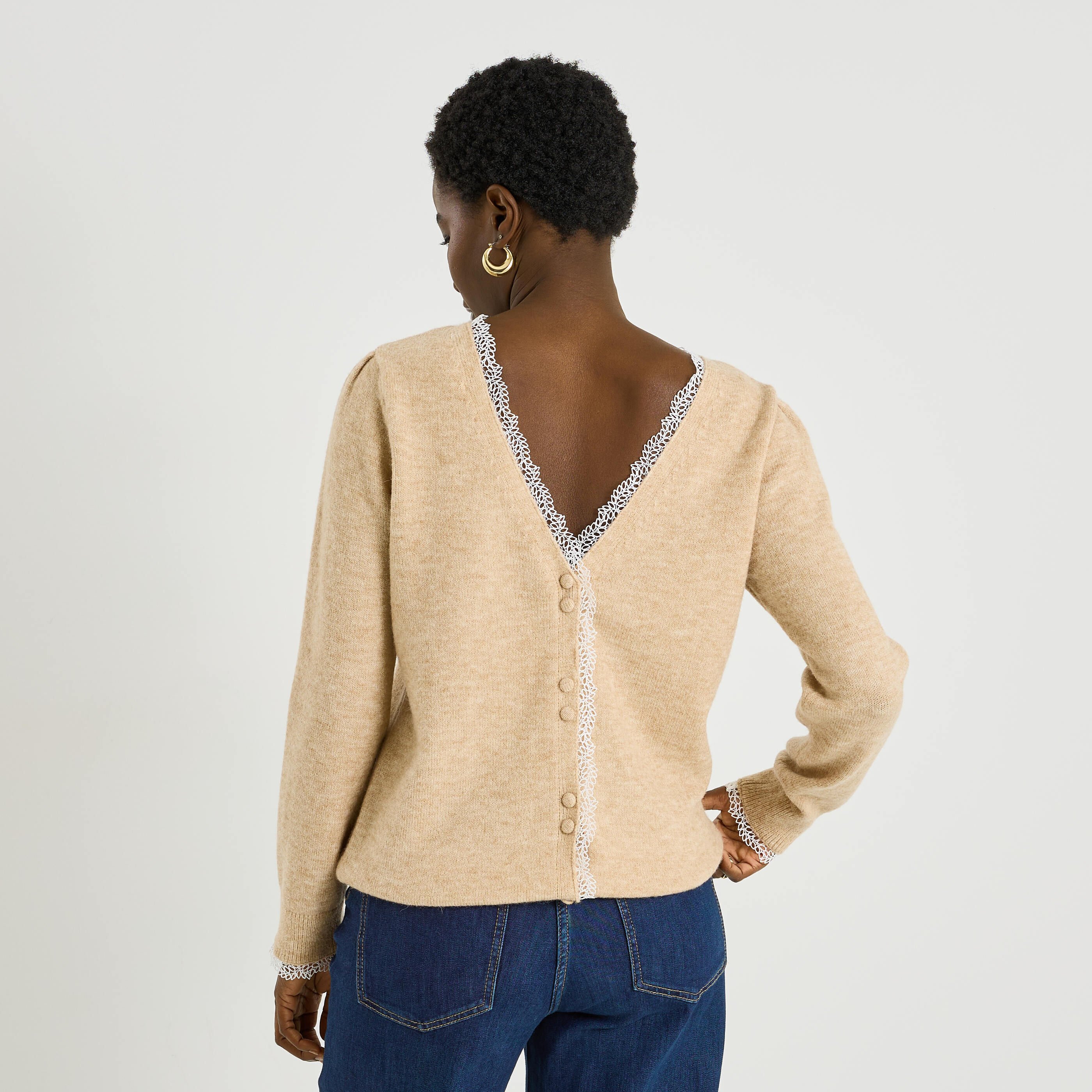 Gilet 2 en 1 d&eacute;tails ajour&eacute;s femme