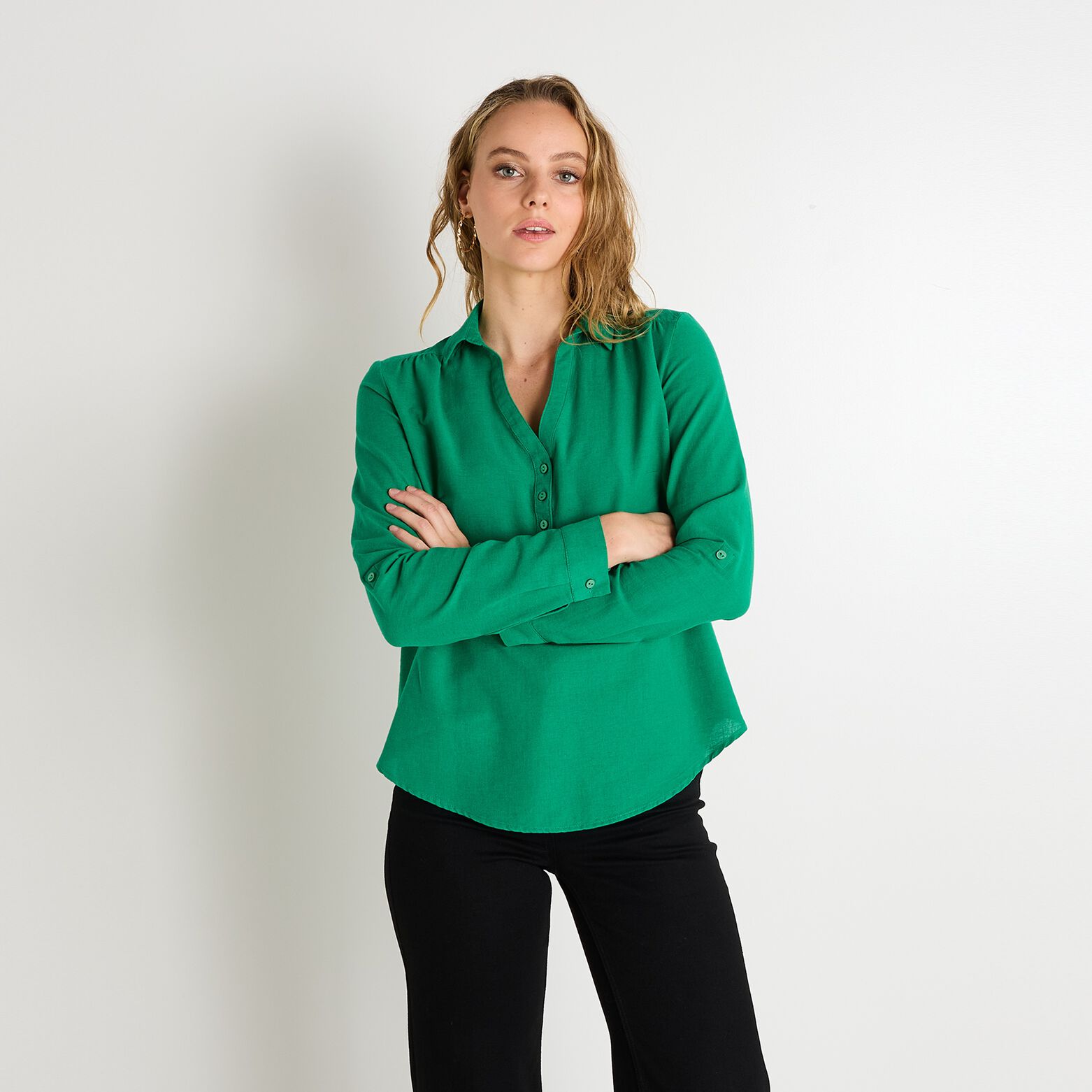 Blouse col chemise femme