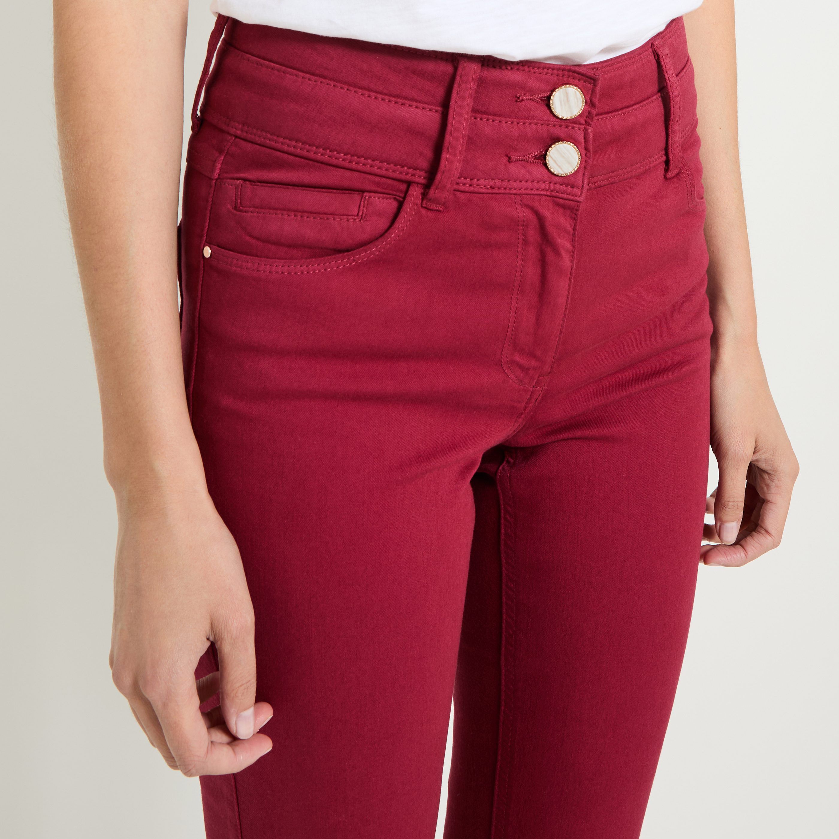 Jean taille haute FIGARI femme BORDEAUX Graindemalice