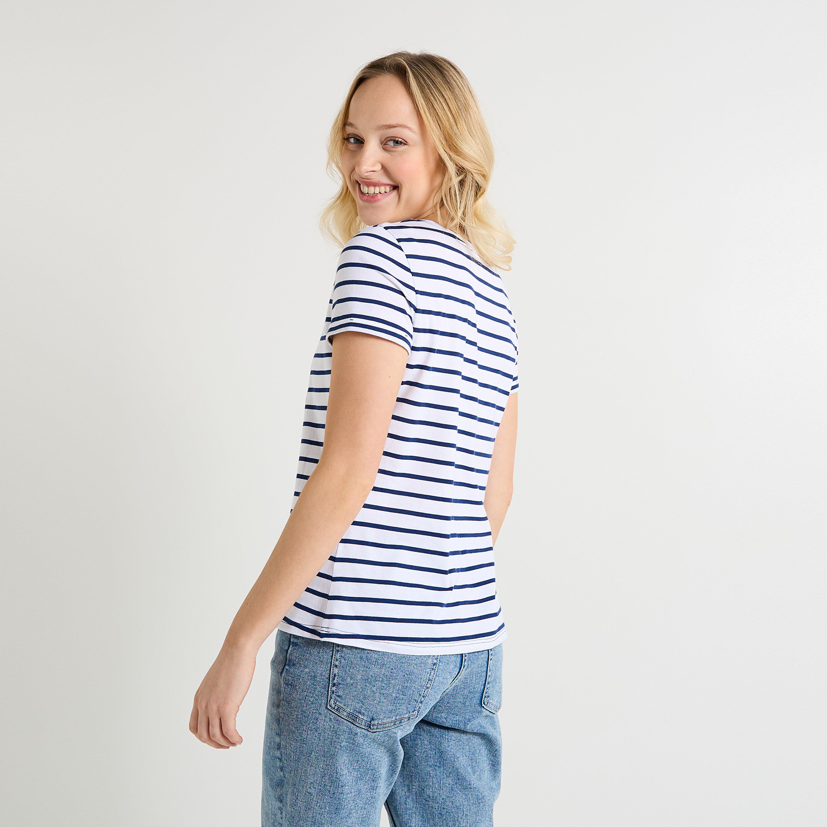 T-shirt &agrave; rayures femme