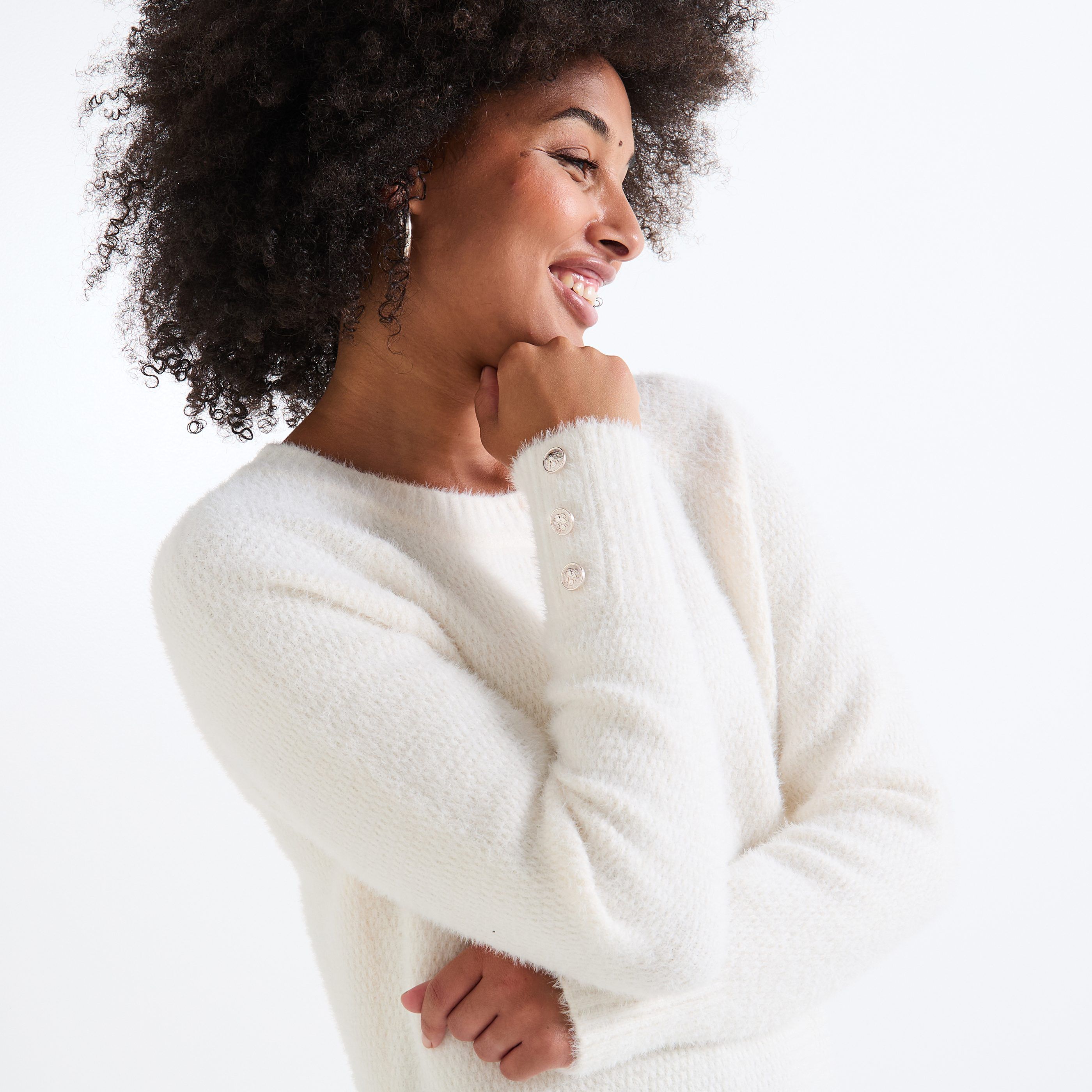 Robe pull col rond femme