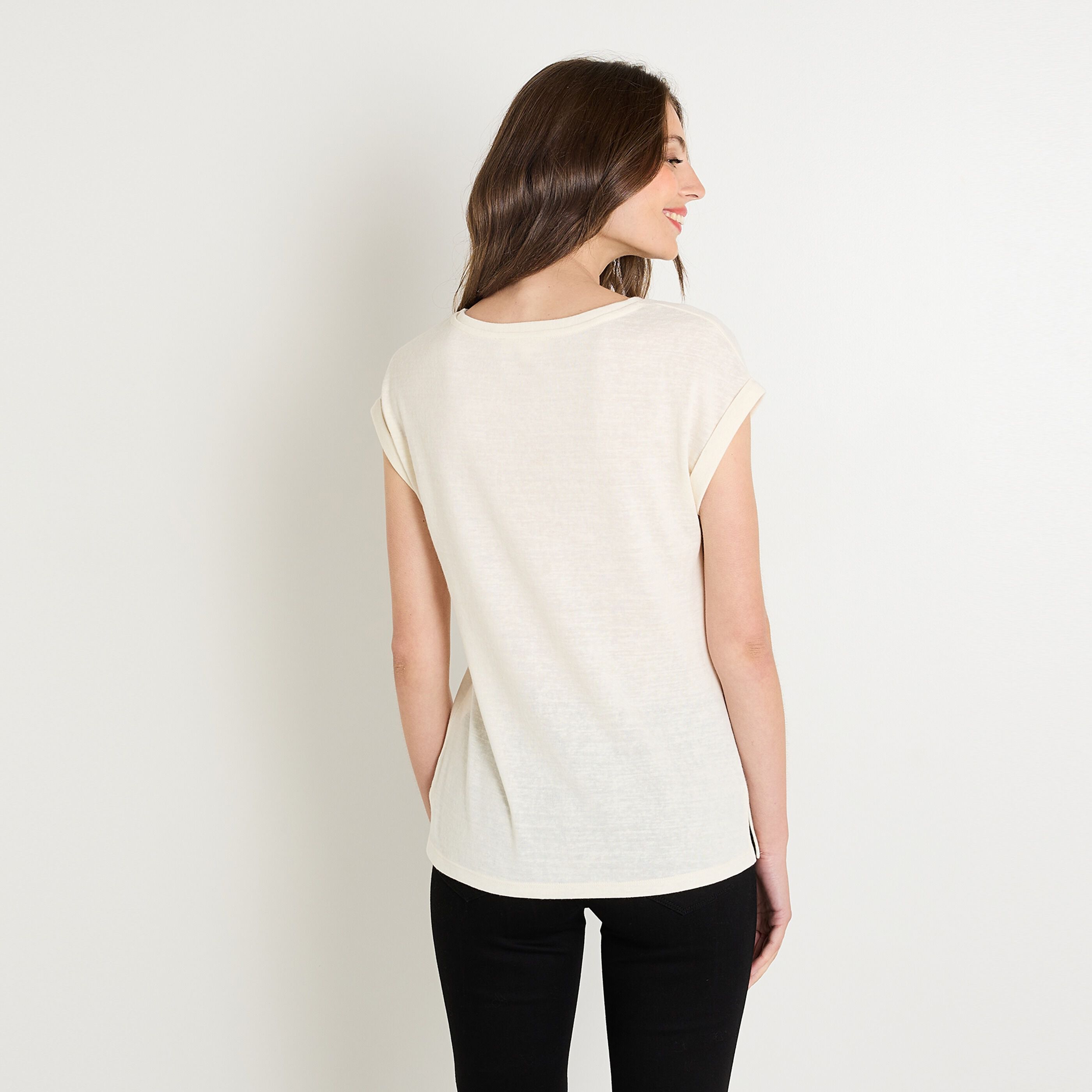 T shirt col rond femme