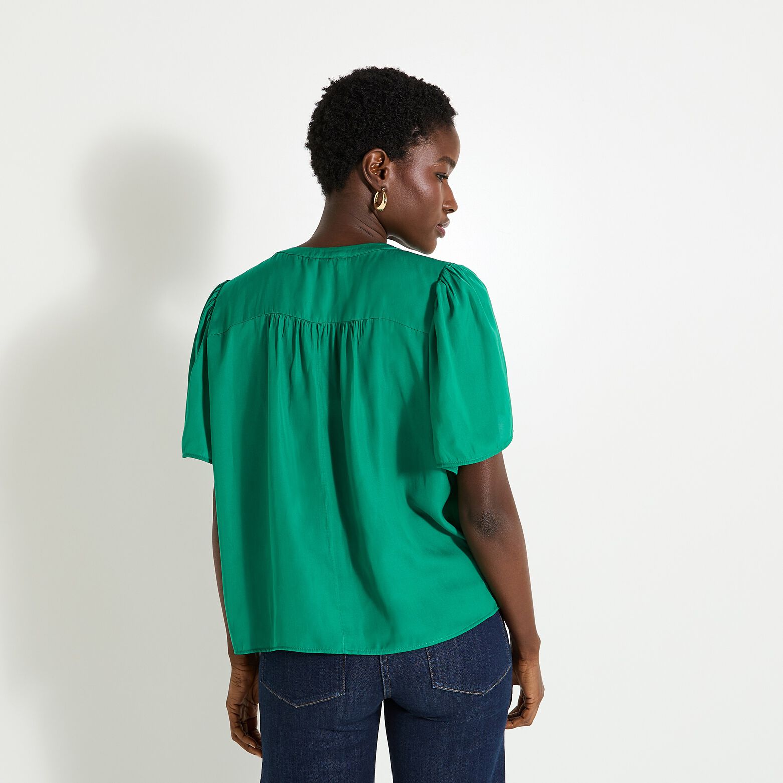 Blouse fluide col rond femme