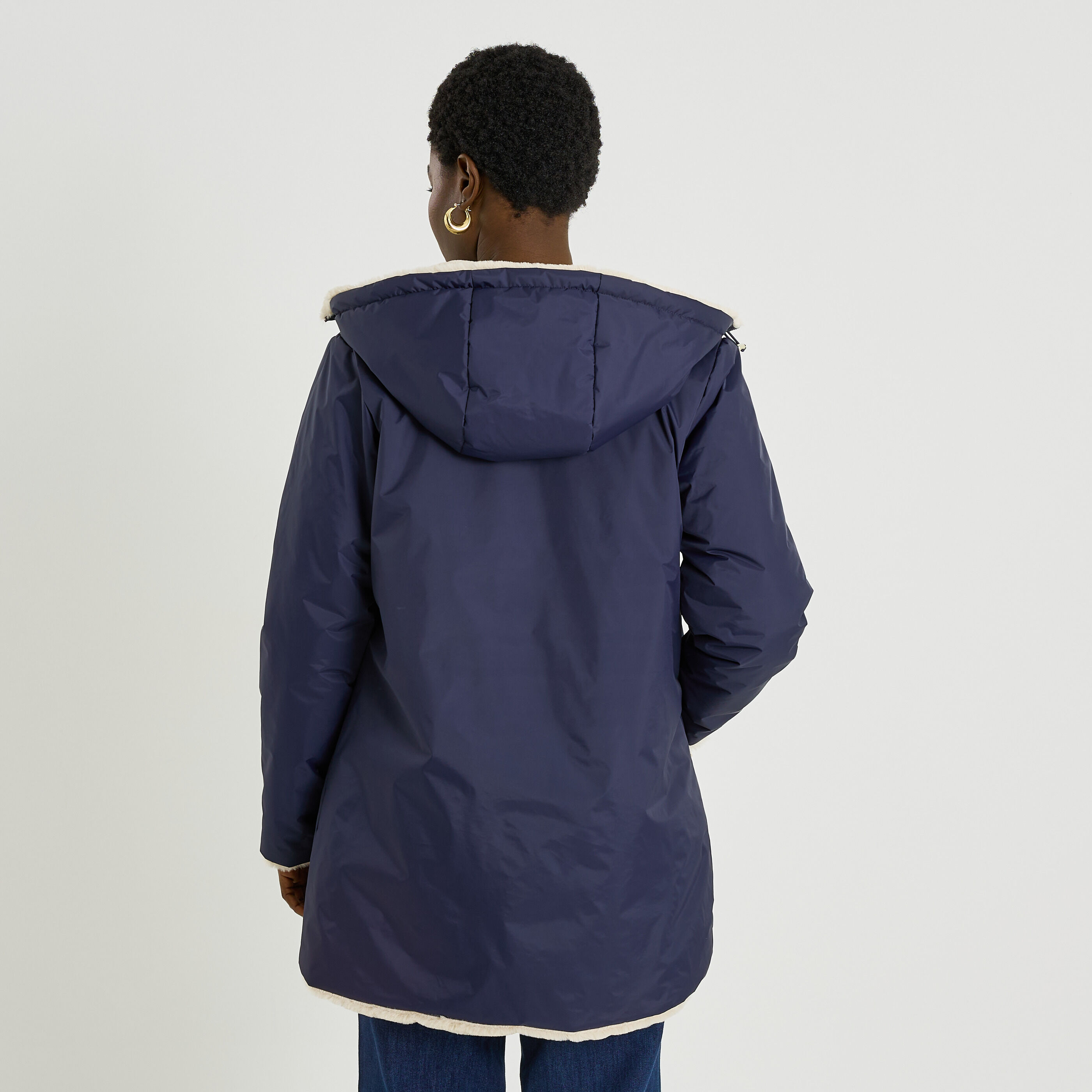 Parka imitation fourrure femme