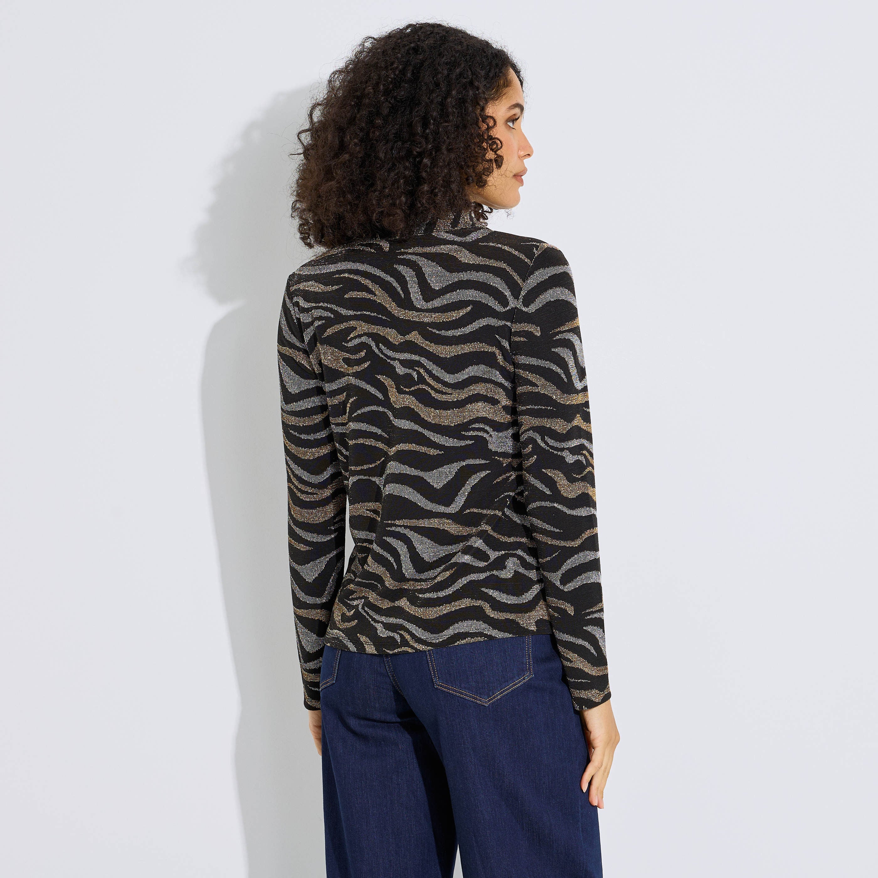 Chemise en maille imprim&eacute; z&egrave;bre femme