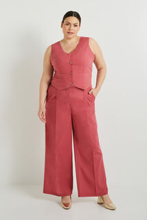 Pantalon large à pinces femme