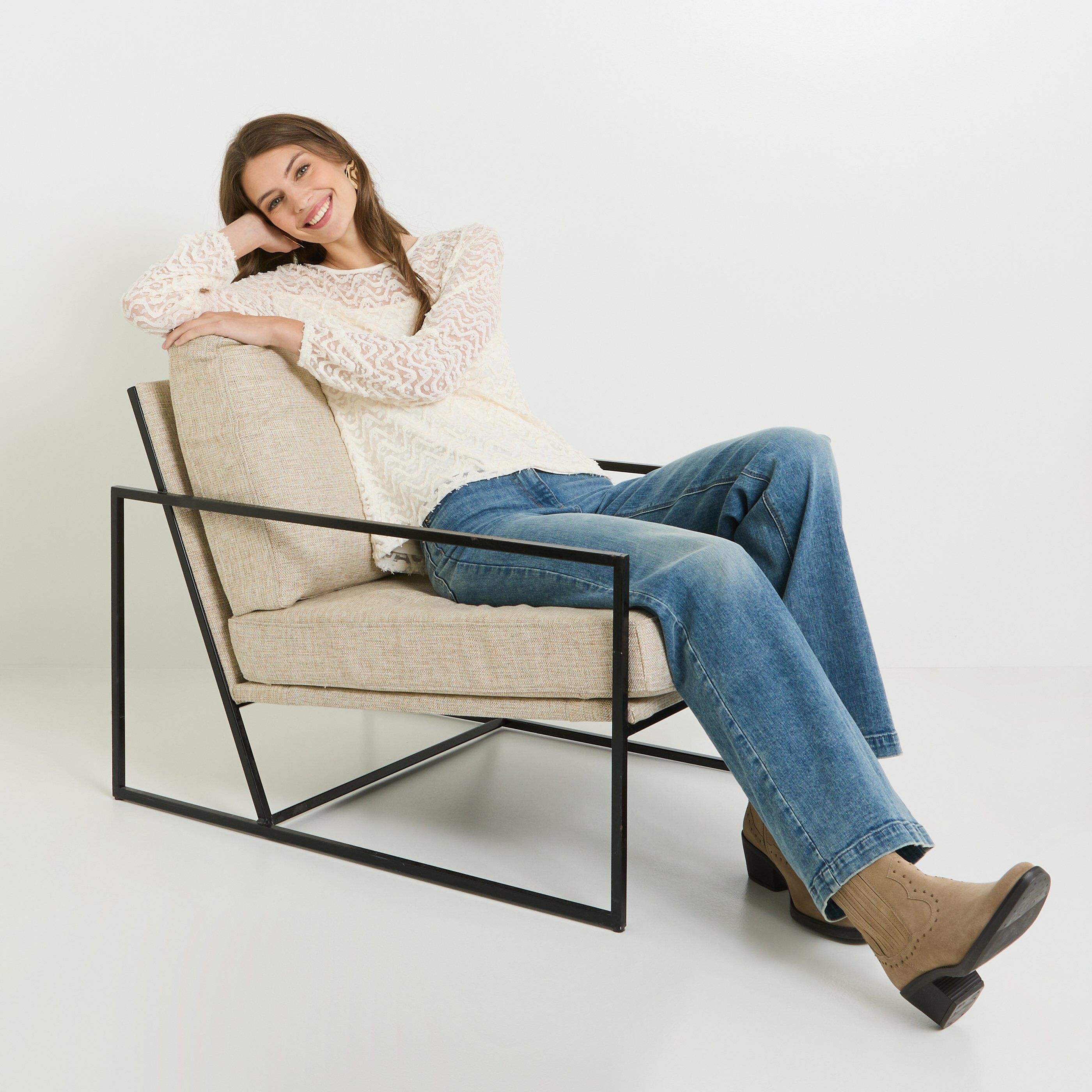 Blouse col rond femme