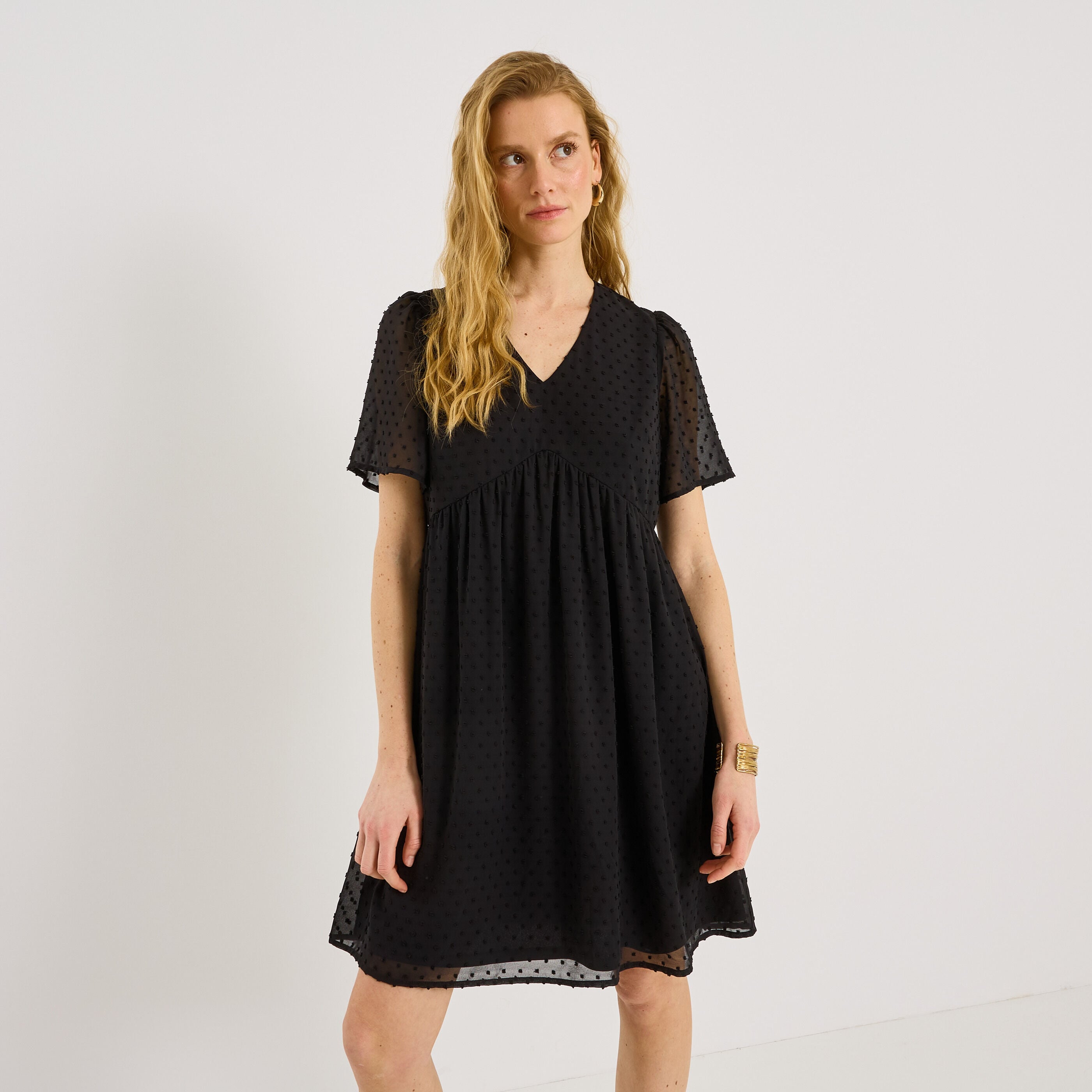 Robe courte en plumetis