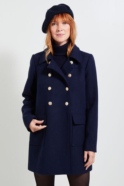 Manteau caban boutonné femme