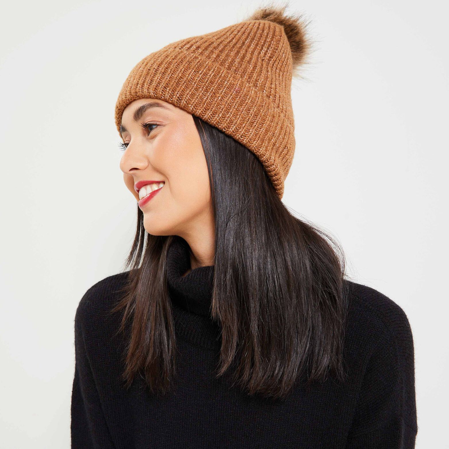 Bonnet pompon femme
