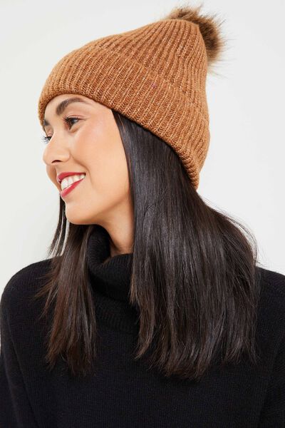 Bonnet pompon femme