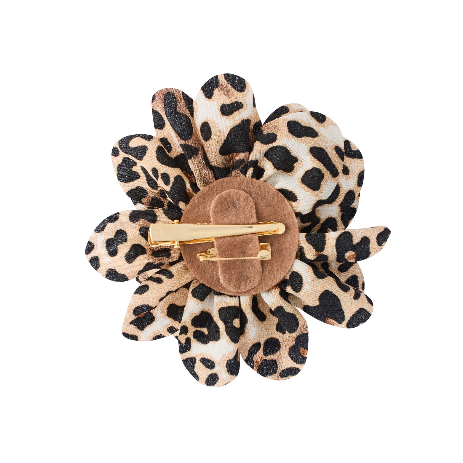 Broche fleur à imprimé léopard