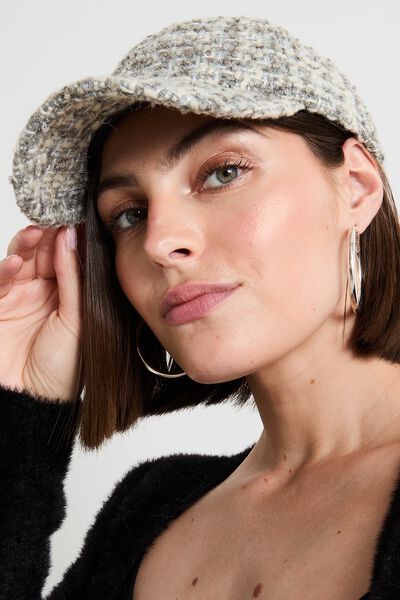 Casquette tweed femme
