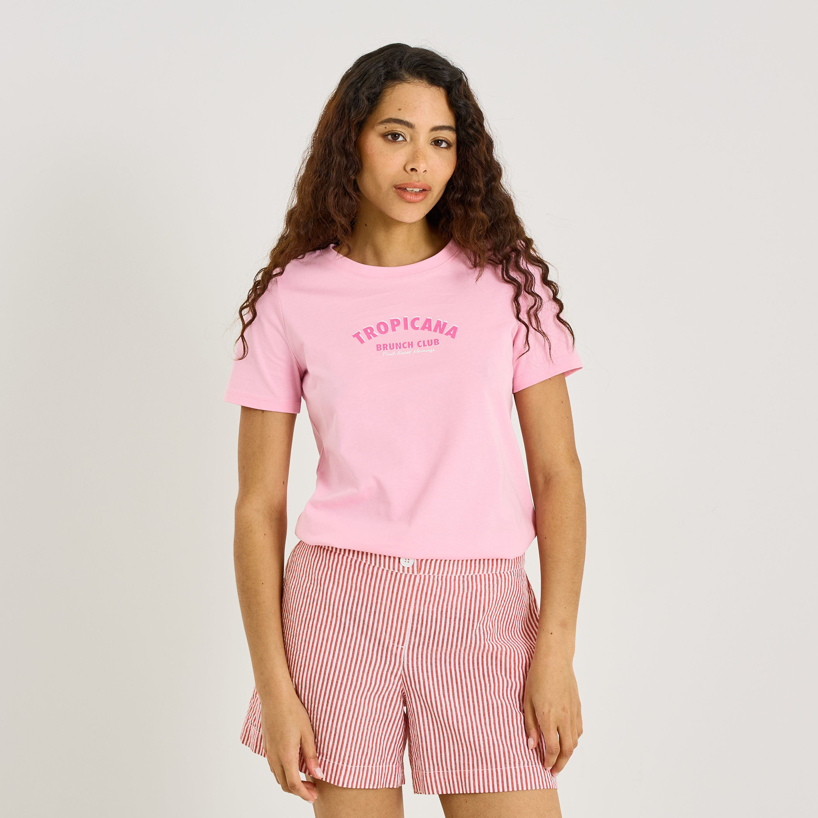 T-shirt manches courtes imprim&eacute; femme