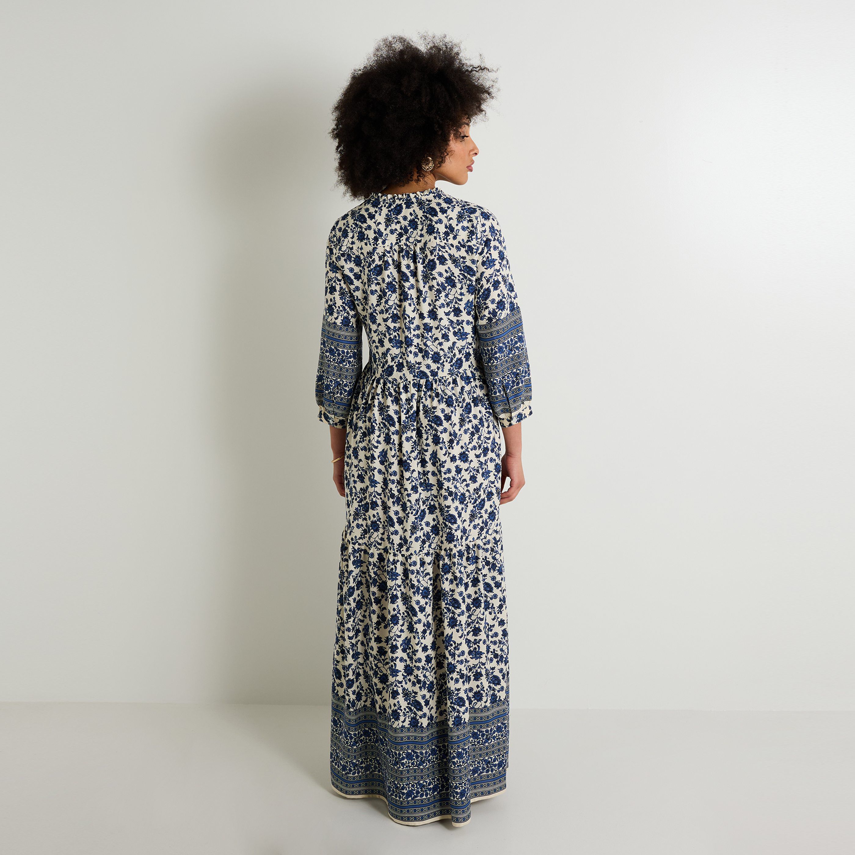 Robe longue imprim&eacute;e femme