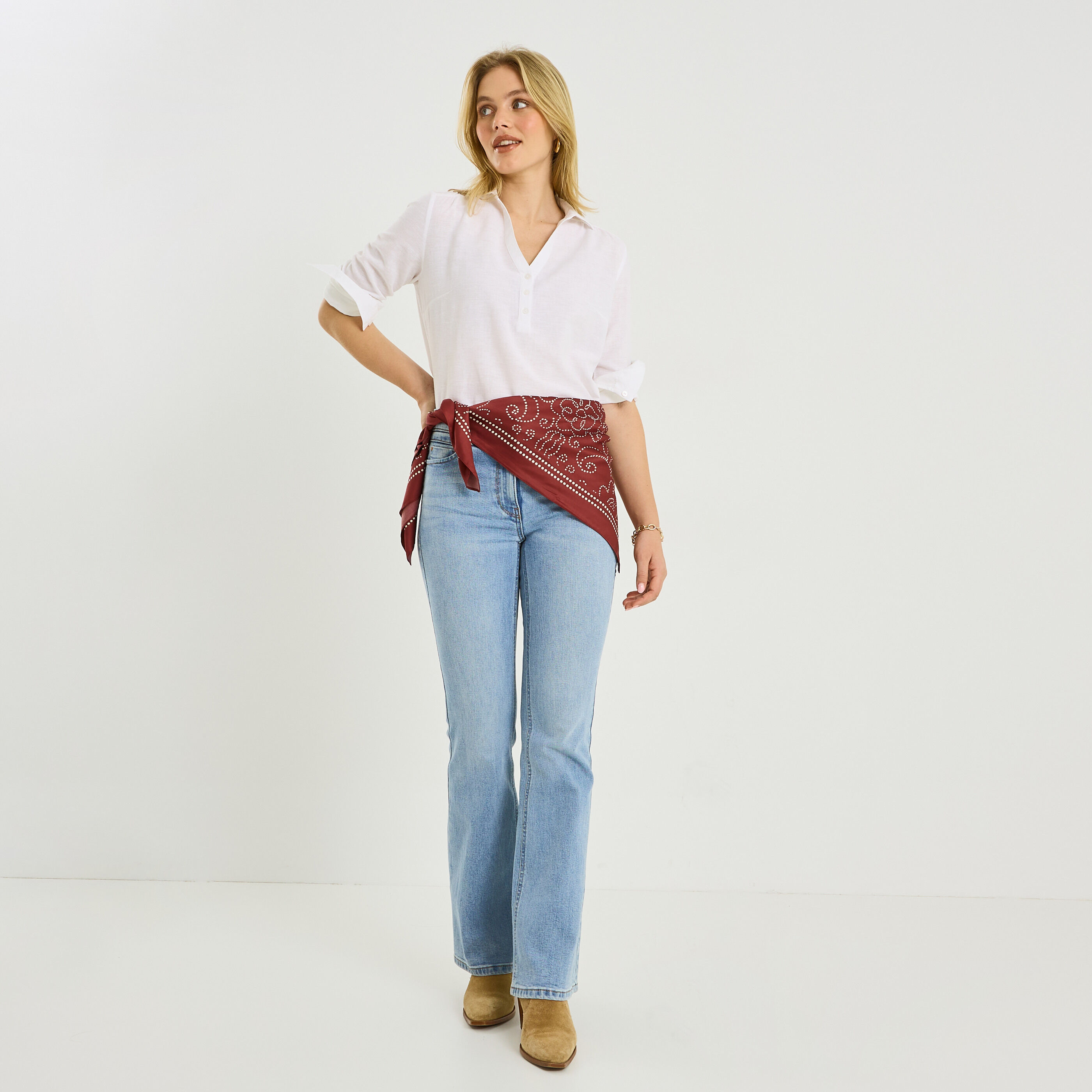 Blouse en coton et lin femme 