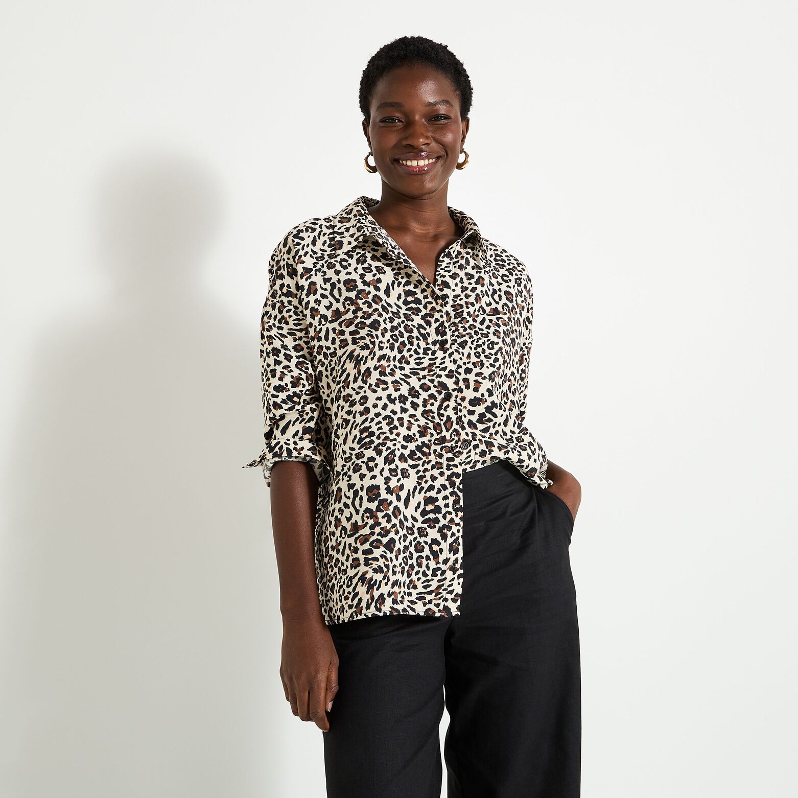 Chemise imprimé léopard femme