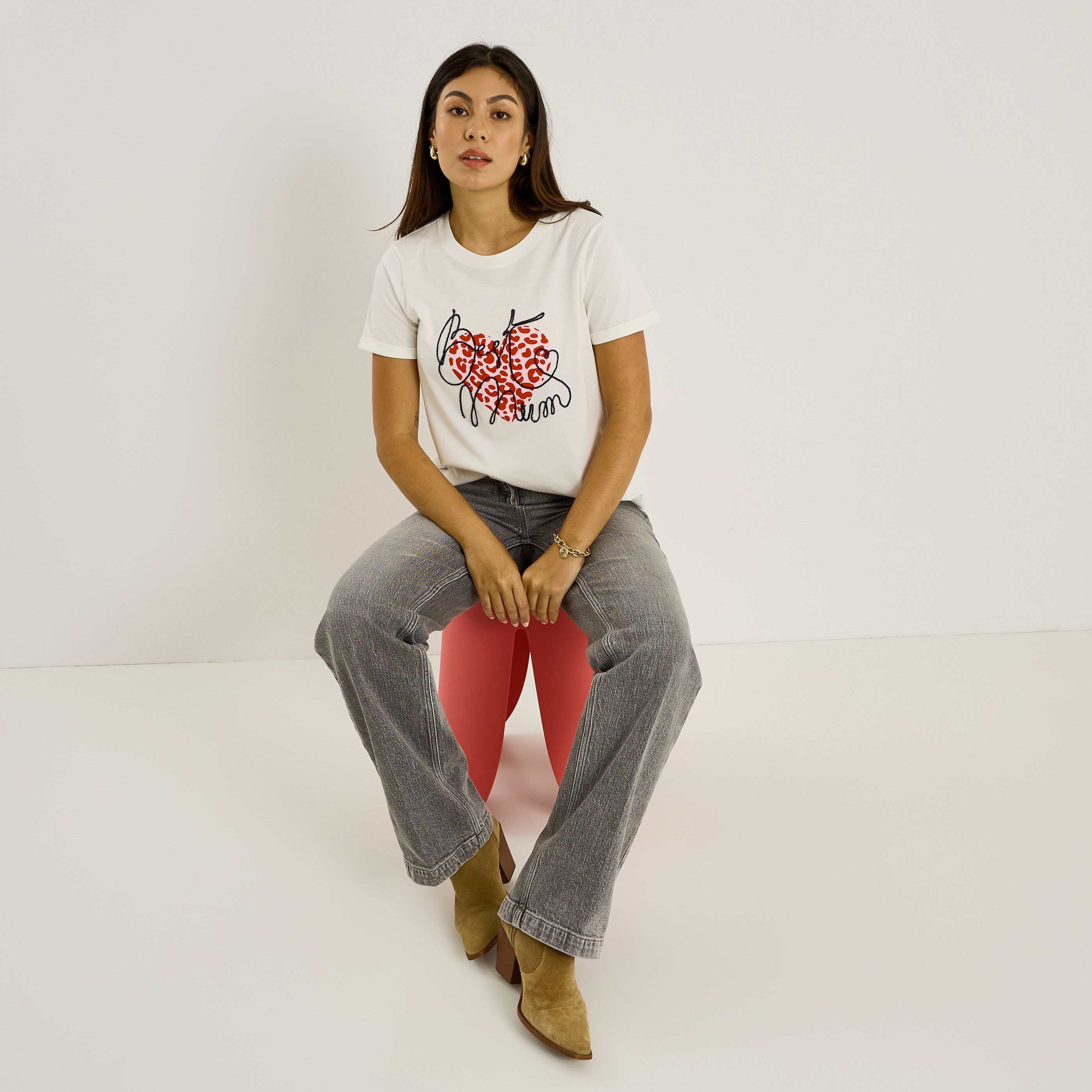 T-shirt print imprim&eacute; l&eacute;opard femme