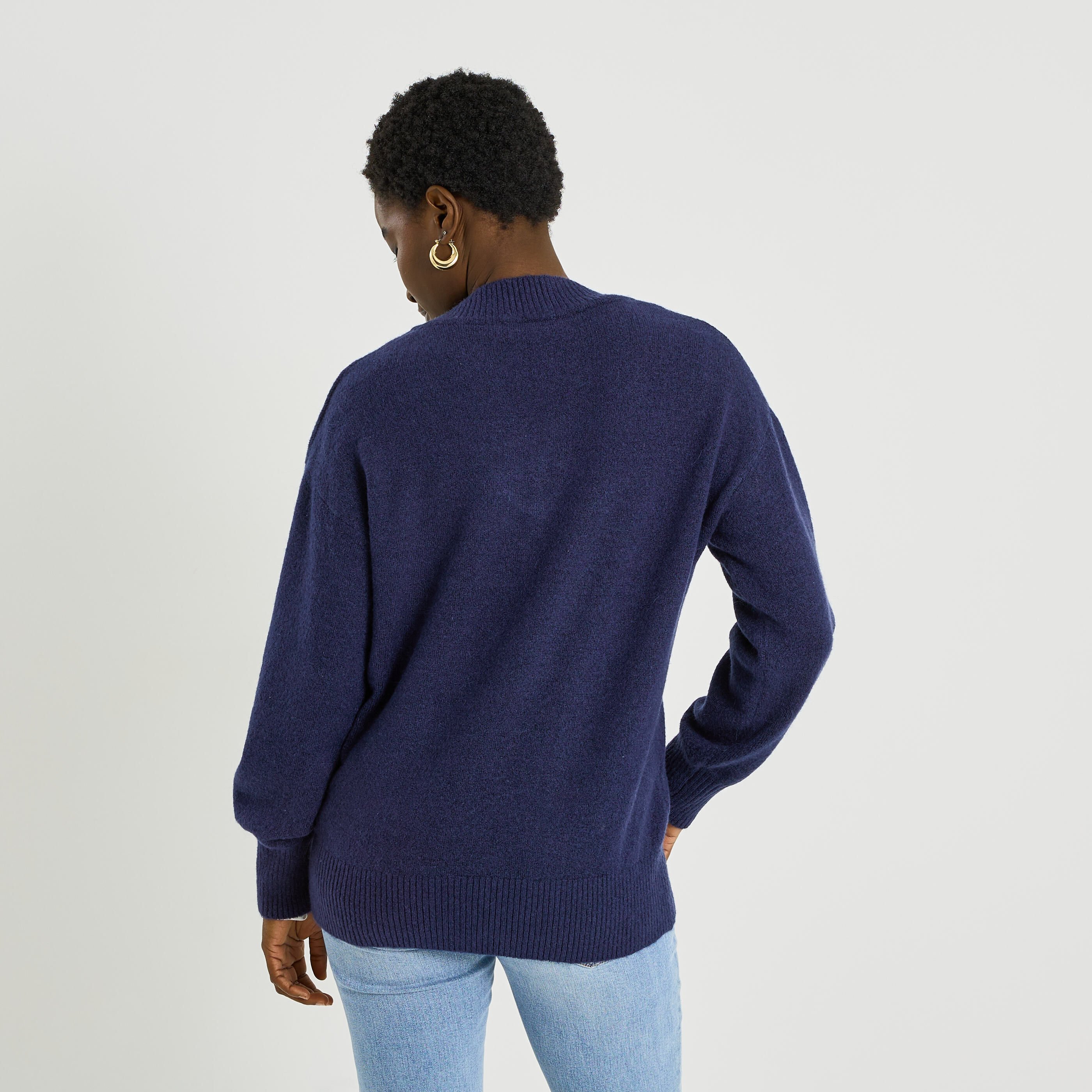Pull loose &agrave; col V femme