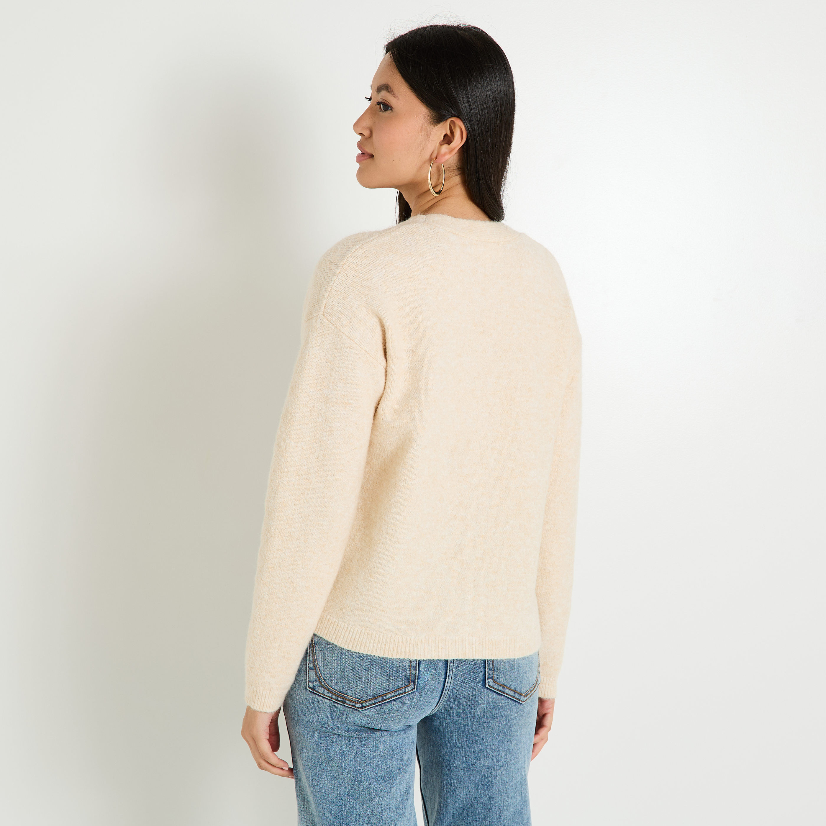 Gilet boutonn&eacute; col V femme