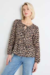Blouse imprimé léopard femme