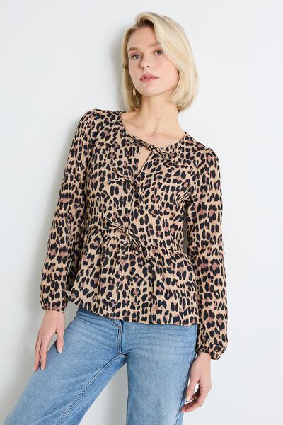 Blouse imprimé léopard femme